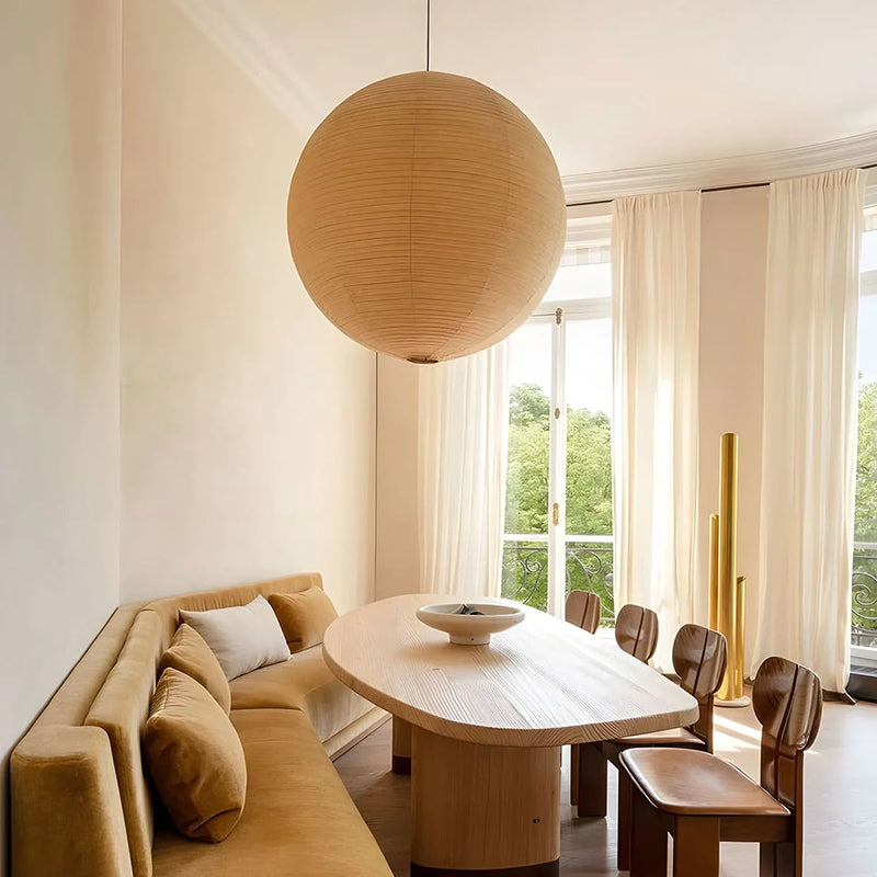 Lampadario Moderno in Carta Giapponese e Bambù – Illuminazione Zen Elegante per Ambienti Tranquilli 4