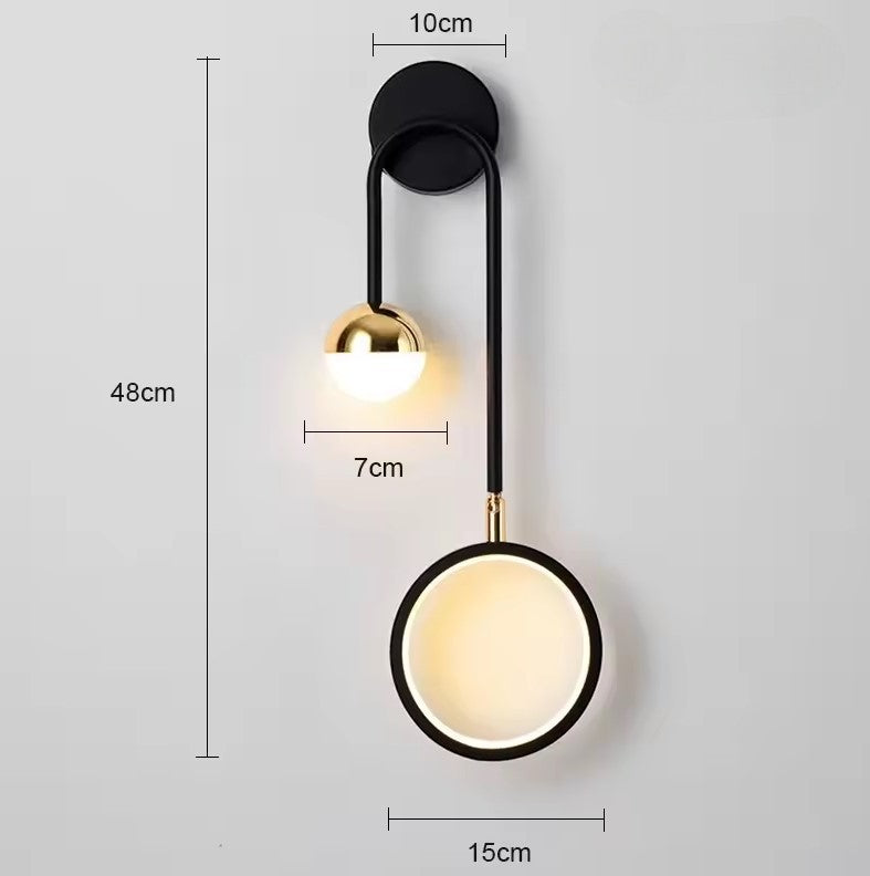 Lampada da Parete Moderna con Illuminazione LED Elegante, Applique da Parete Nera per Ambienti Contemporanei - 48 cm x 15 cm x 10 cm 3