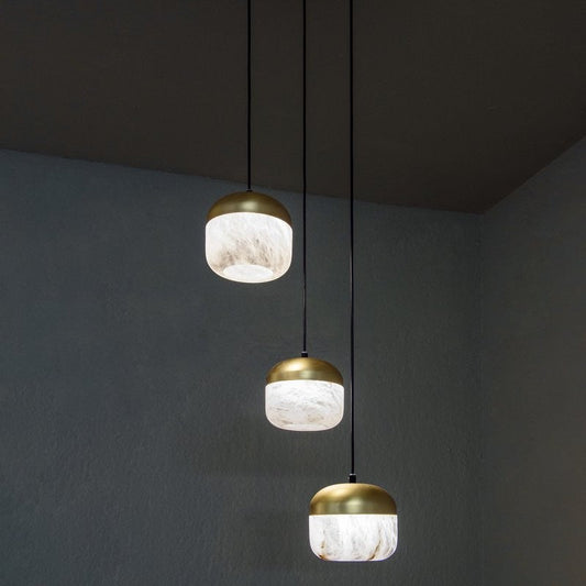 Elegant Alabaster Pendant Light Fixture with Adjustable Chain – Ideal for Dining and Living Spaces 1