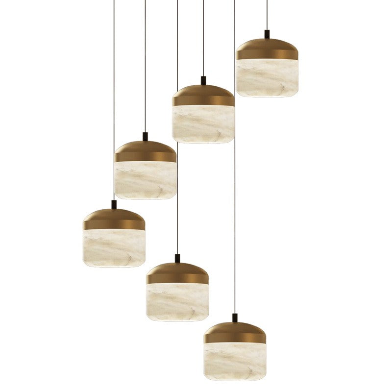 Elegant Alabaster Pendant Light Fixture with Adjustable Chain – Ideal for Dining and Living Spaces 5